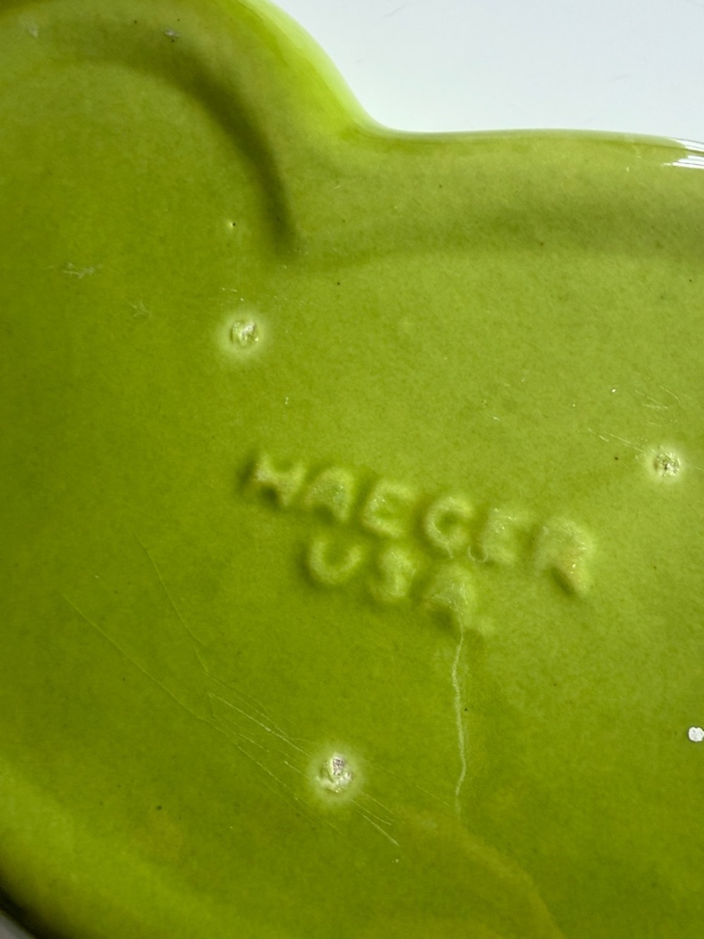 Haeger USA 1946 lotus float vintage chartreuse glazed dish garden planter - Picture 4 of 12